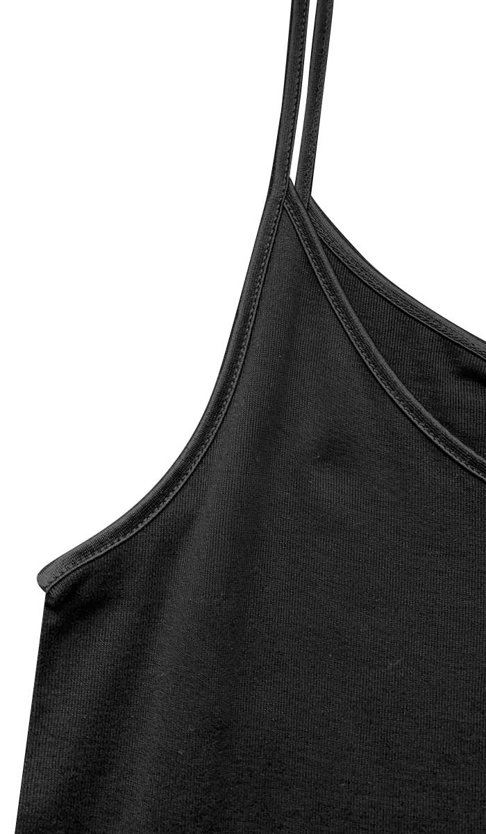 Emmebivi 100% Cotton Plain Cotton Singlet in Black 13831