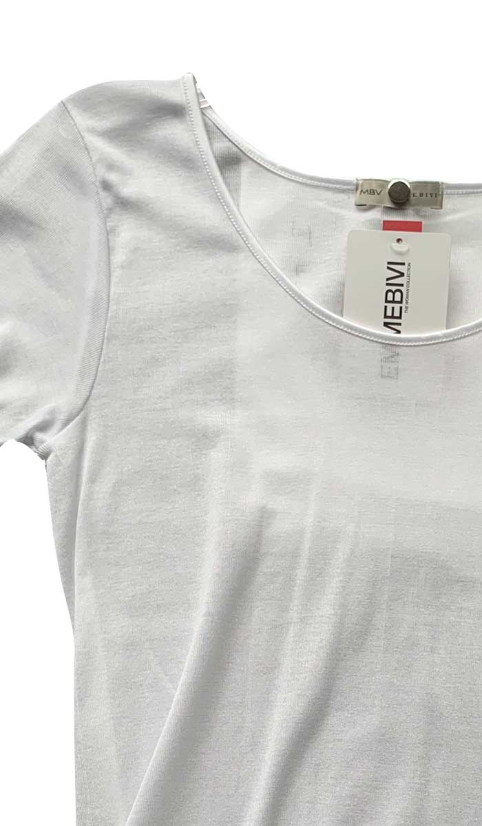 Emmebivi 100% Filoscozia® Cotton Top with Short Sleeve in White 13833