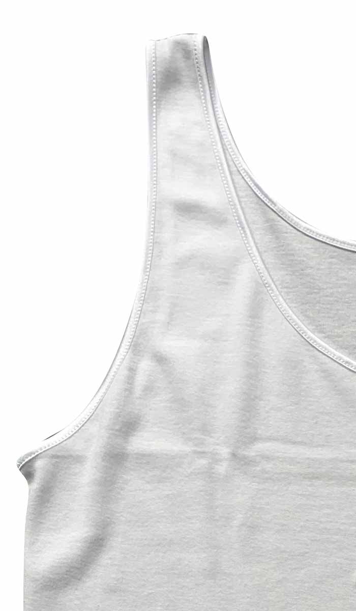 Emmebivi 100% Cotton Plain Singlet in White 21382
