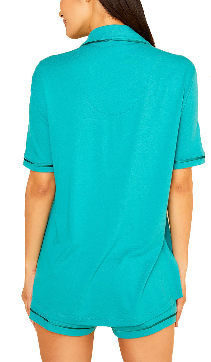 Cosabella Bella Short Sleeve Top & Boxer Pyjama Set in Jade Australia and New Zealand